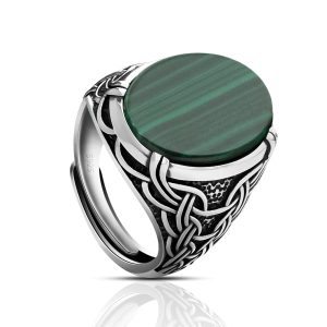 925 Sterling Silver Ring with Natural Stone