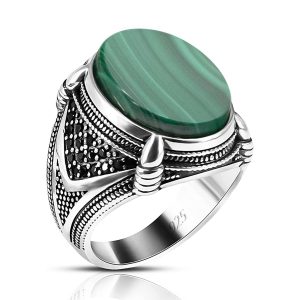 925 Sterling Silver Ring with Natural Stone